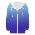 thumbnail image 5 of ManxiVoo Women's Oversized Pocket Zipper Hooded Jacket Long Sleeve Track Style Casual Top L Size Blue, 5 of 7
