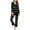 Black 1, variant on XuJwPNcy Women 2 Piece Pajamas Set Soft Sleepwear Long Sleeve V Neck Tops with Pants Matching Pjs Sets