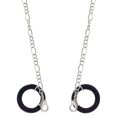 thumbnail image 1 of Acrylic 7/8" Ring Black Silvertone Face Mask Necklace, 1 of 2