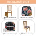 thumbnail image 4 of Pioneer Flower Seat Covers for Dining Room Chairs Set Of 4,Stretch Printed Washable Chair Seat Cover with Elastic Ties and Button,Removable Waterproof Couch Cushion Covers, 4 of 6