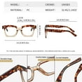 thumbnail image 4 of Womens Thick Oversized Square Fashionable Reading Glasses Mens Blue Light Blocking Brown Wood Grain Readers +2.00, 4 of 4