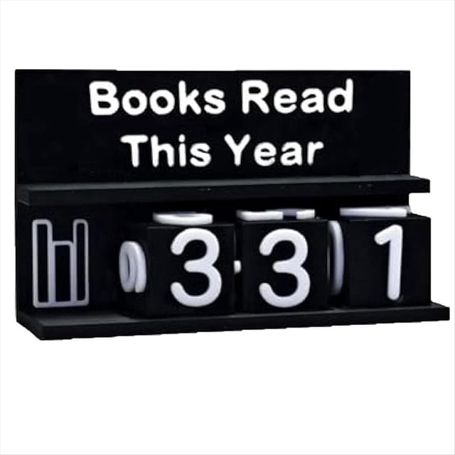 Decoración de Estantería: Contador de del Año, Rastreador de Lectura 3D, Regalo de Desafío de Lectura, Señal de Bloques Numéricos A