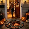 thumbnail image 3 of 3D Optical Illusion Halloween Rug Spooky Hole Pumpkin Ghost Printed Circular Floor Mat Non Slip Decorative Round Doormat For Entryway Bedroom Halloween Party, 3 of 3