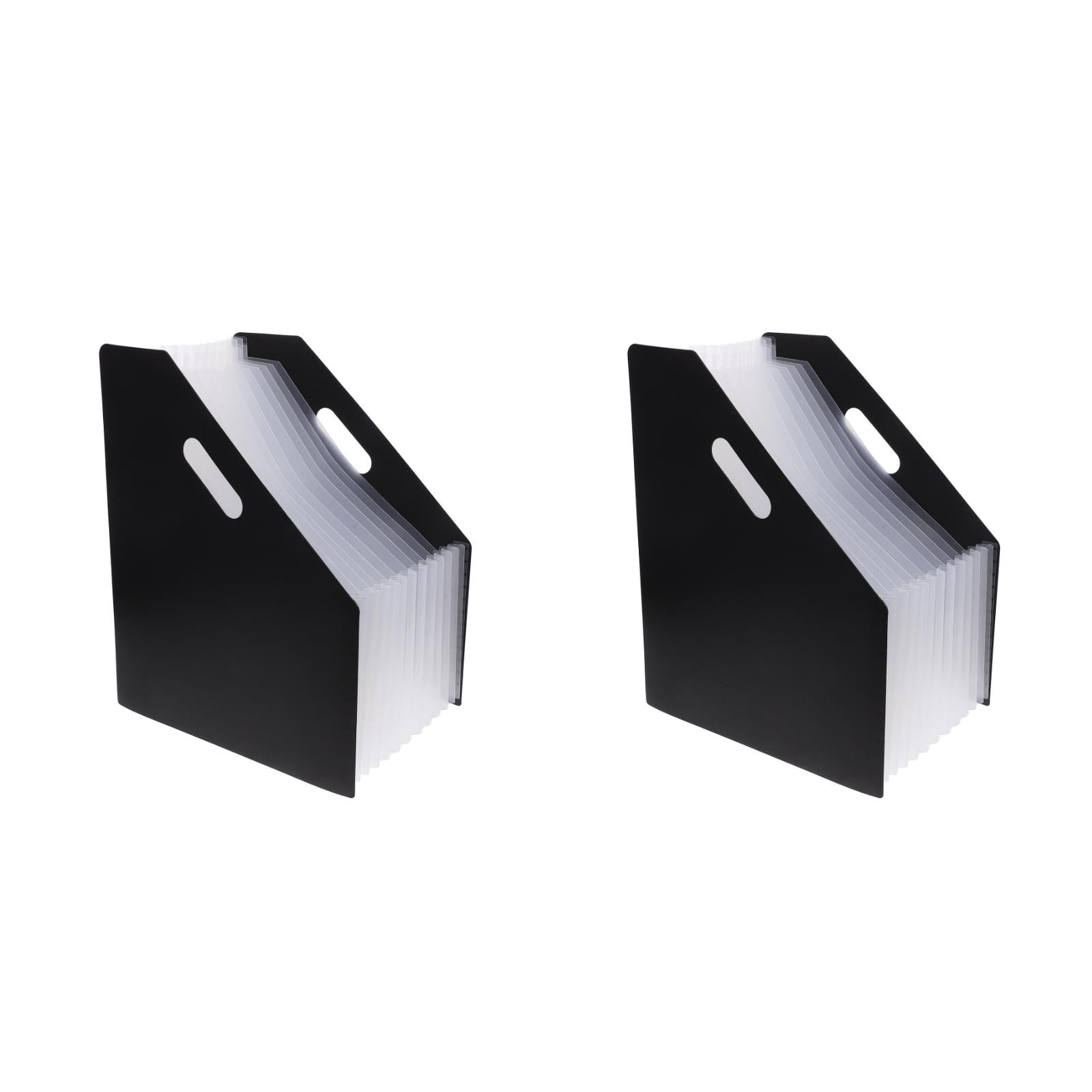 FOMIYES Stylish Black PP Accordion Folder Space-Saving Design for Office Use 2Pcs