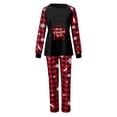 thumbnail image 2 of Wolfast Pantalon de Pyjama de Noël Assorti Tenue Parent-Enfant Costumes de Noël Patchwork à Carreaux Imprimés Vêtements de Maison Col Rond Manches Longues Pyjamas Ensemble Deux Pièces Maman, 2 of 9