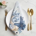 thumbnail image 2 of Blue Starfish Coastal Cloth Napkins, Eucalyptus Summer Nautical Shell Washable and Reusable Dinner Napkins Set of 8, Table Napkin for Kitchen Party Birthday Wedding Hotel Housewarming 20"x20", 2 of 9