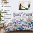 thumbnail image 3 of 3 Piece Spring Floral Duvet Cover Set Twin Size, Microfiber Comforter/Quilt Cover with Corner Ties and 2 Pillowcases, Watercolor Colorful Summer Botanical All Season Soft Bedding with Zipper Closure, 3 of 8