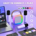 thumbnail image 4 of Upgraded Mini Karaoke Machine with 3 Wireless Microphones for Kids Girls Boys - Karaoke Party Speaker Christmas Birthday Gifts for 4 5 6 7 8 9 10 11+ Year Old - Kids' Instrument Accessories - Purple, 4 of 9