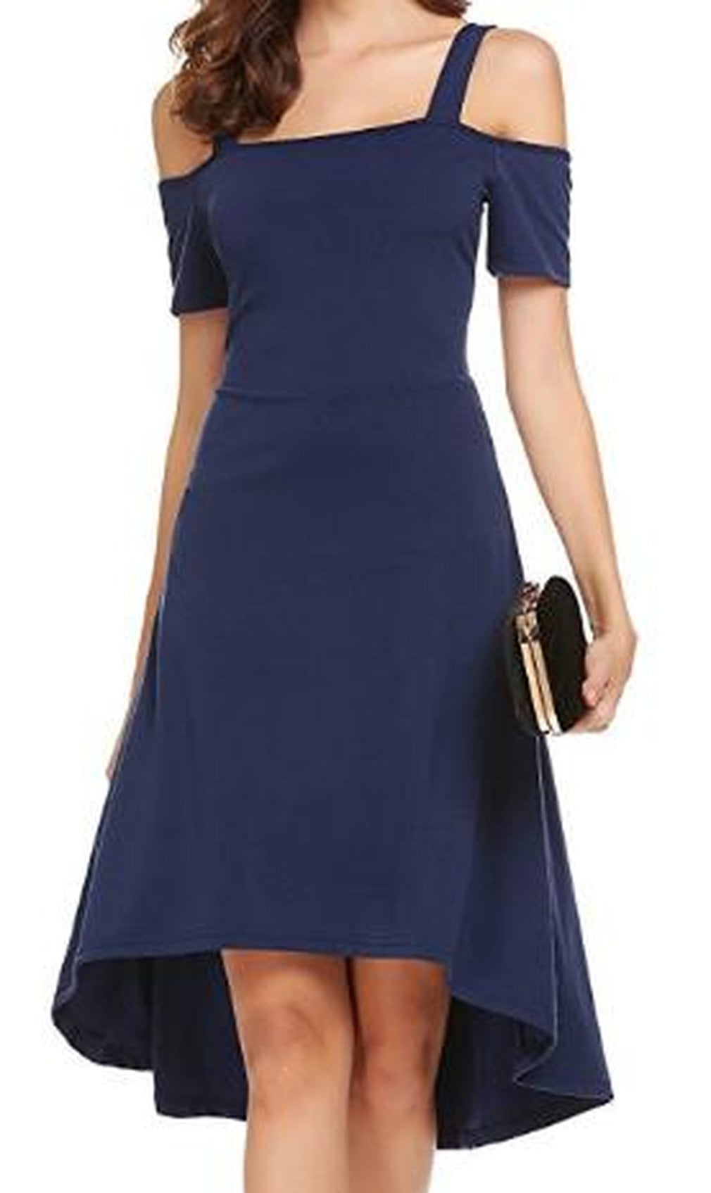 Women Cut Out Cold Shoulder Dress Short 