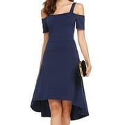 NEW SALE!Sexy Women Cut Out Cold Shoulder Dress Short Sleeve Slimming A-Line Dress Casual High Low Swing Dress Party Club Dresses