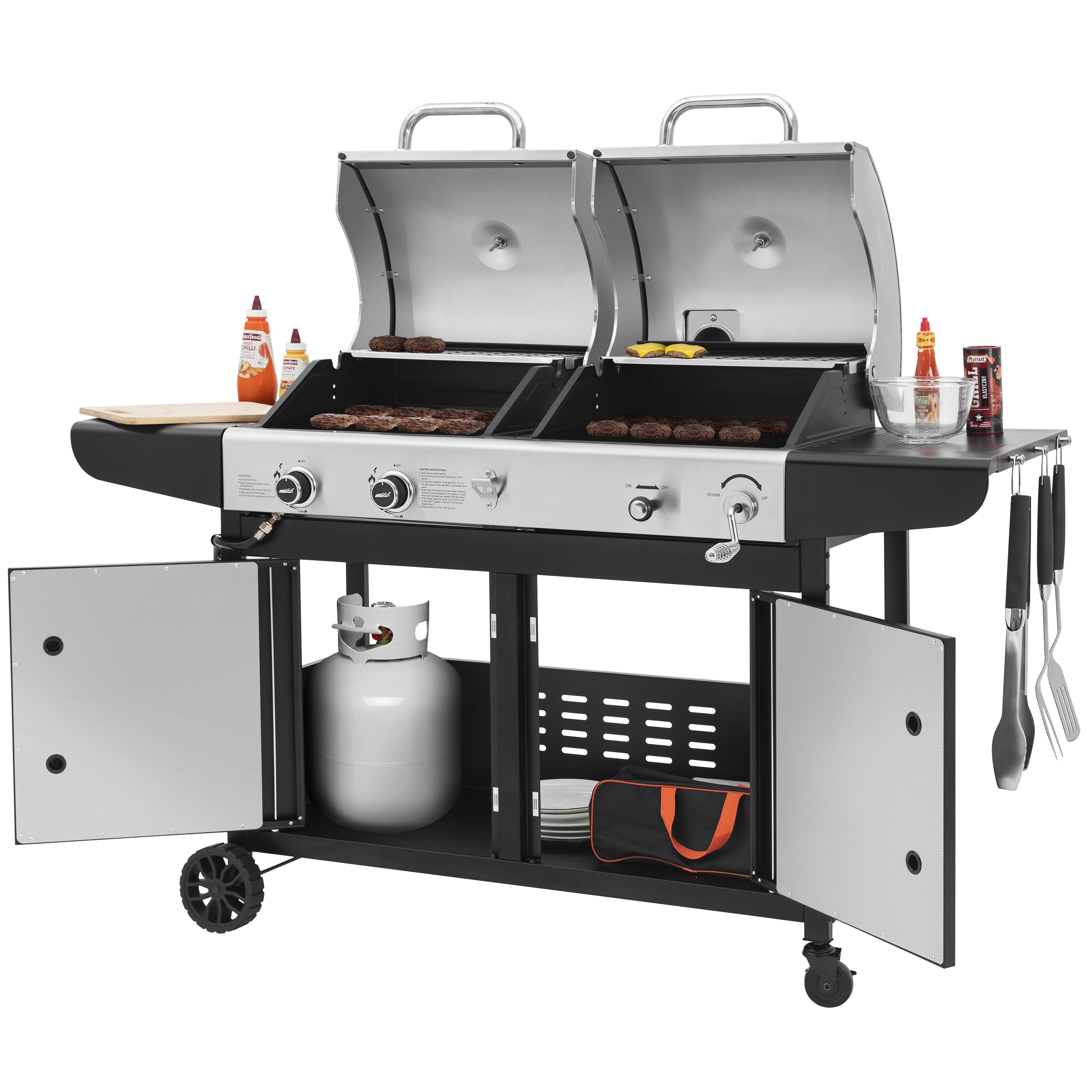 Royal Gourmet ZH3002N 3-Burner 25,500 BTU Gas/Charcoal Combo Grill