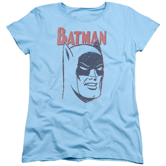 Batman Crayon Man S/S Women's T-Shirt-Light Blue