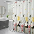 thumbnail image 4 of Fmbmuo Shower Curtain with Hanging Rings EVA Waterproof Art Deco Floral Prints, 4 of 6