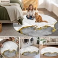 thumbnail image 6 of Gray Gold Marble 3ft Area Rug, Modern Abstract Marble Crack Texture Washable Non-Slip Small Round Rugs for Entryway Bedroom Kitchen, Soft Circle Carpet for Dining Room, Playroom Nursery Rug, 6 of 9