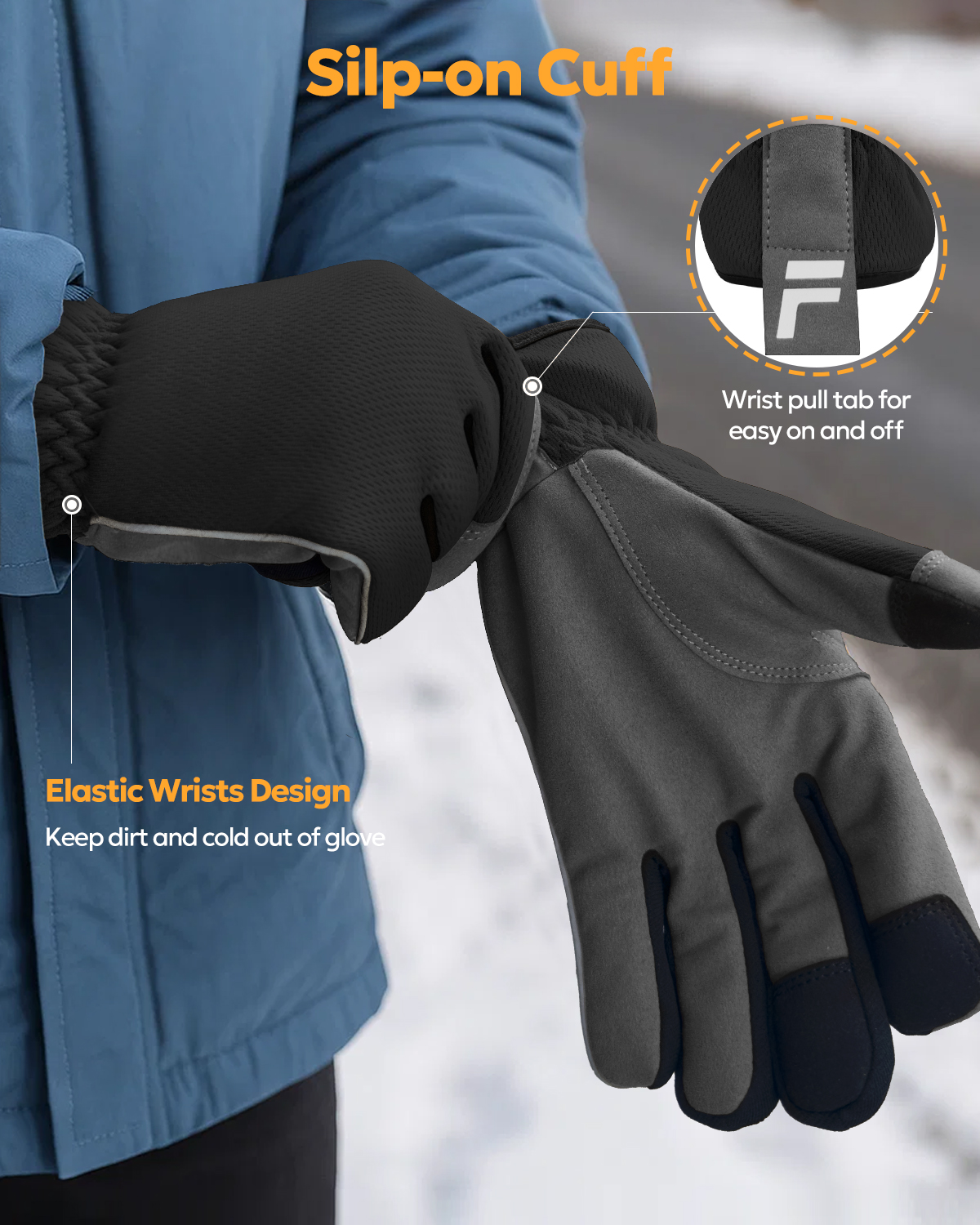 Thermal Winter Work Gloves for Men, High Dexterity Cold Weather Glove for Driving, Gardening, Motorcycle, and Mechanics