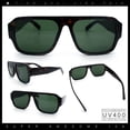 thumbnail image 2 of Mens Luxe Flat Top Rectangular Racer Plastic Fashion Sunglasses [Tortoise - Green], 2 of 8