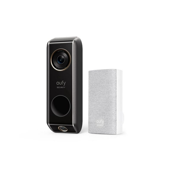 eufy Sonnette Vidéo de Sécurité Double Caméra (Câblée) avec Carillon, Double Came, Garde de Livraison, 2K avec HDR, Sans Frais Mensuels, 16-24V, 30VA