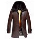 thumbnail image 4 of Chaleco interior de piel de conejo Rex dorado de invierno para hombre, abrigo Nick con cuello de zorro y visón, cuero natural, largo medio, 4 of 5