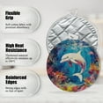 thumbnail image 3 of 2 PCS Pot Holders for Kitchen,Potholders Sets with Hook for Oven,Cooking,Baking,Underwater Dolphin Fantasy, 3 of 7