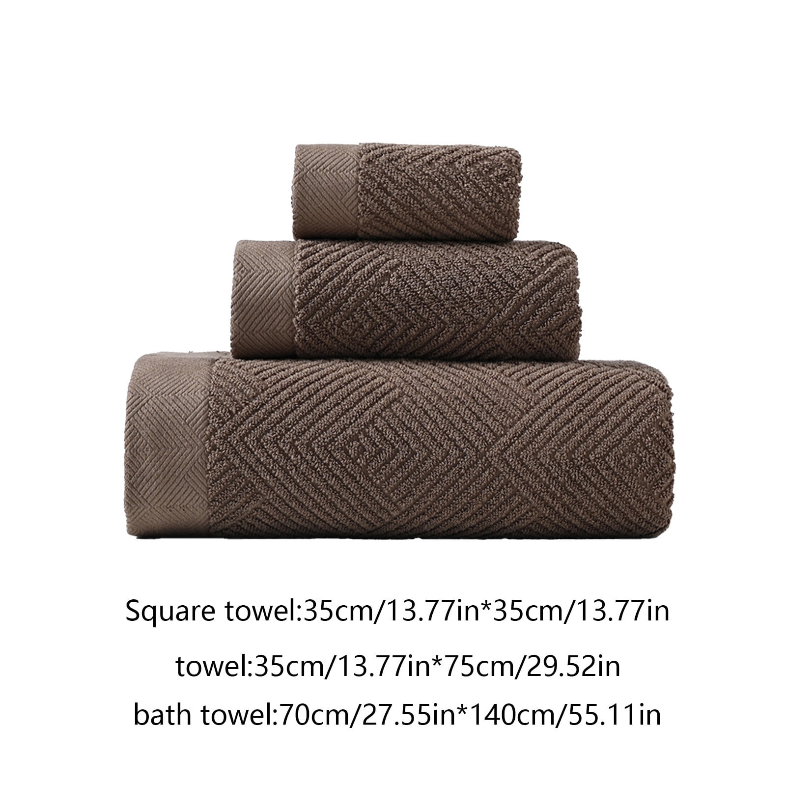 Qocolhg Ultra Soft 3 Pcs Cotton Bath Towel Sets on Clearance, Contains 1 Bath Towels 28x55 inch, 1 Hand Towels 13x27 inch & 1 Wash Coths 13x13 inch, Compact & Lightweight for Bathroom, Coffee