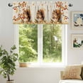 thumbnail image 6 of Thanksgiving Fall Valances for Windows, 54 x 18in, Squirrel Maple Leaf Cotton Linen Background Rod Pocket Kitchen Valance Curtain Light Filtering Window Treatments for Living Room Bedroom, 1 Panel, 6 of 7