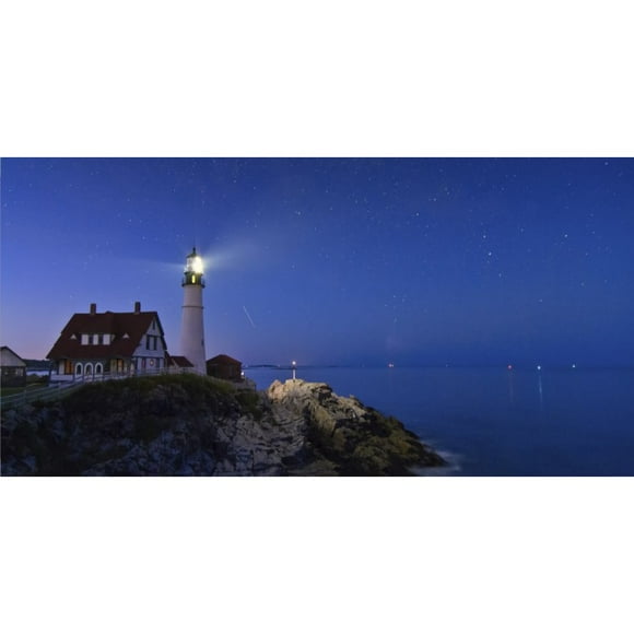 Lighthouse At Night Photo License Plate