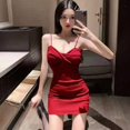 thumbnail image 5 of Women‘s Sleeveless Spaghetti Strap Tank Bodycon Tight Mini Club Party Dress, 5 of 5
