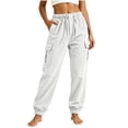 thumbnail image 2 of Purcolt Womens Corduroy Jogger Pants Casual Drawstring Elastic Waist Cargo Pants Comfort Loose Fit Athletic Pants with Ribbed Elastic Cuffs for Hiking Running Travel, 2 of 8