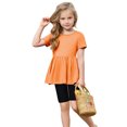 thumbnail image 6 of snilers Girls Clothes 2 Piece Summer Outfits Short Sleeve Pleated T-Shirts and Shorts Beach Summer Kids Clothing Set Size 5-15 Years, 6 of 8