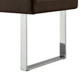 thumbnail image 6 of Britta Brown/Chrome PU Leather Bench - Button Tufted, Chrome Square Legs, 6 of 8