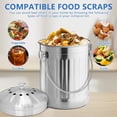 Compost Bin for Kitchen Countertop, 1.3 Gallon Stainless Steel Indoor ...