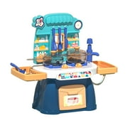 lionlar Play Kitchen Toys Includes 24 Toy Kitchen Accessories Indoor Outdoor Playset for Blue