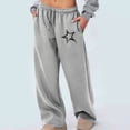 thumbnail image 2 of Plus Size Fashion Pants For Women Casual Solid Color Elastic Lace-Up High-Waisted Wide-Leg Yoga Gray Workout Trousers (L)Summer Spring And Fall Wear, 2 of 5