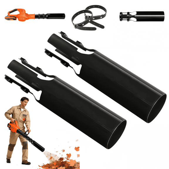 Golikin 2026 New Leaf Blower Air Booster Nozzle Attachment, Cordless Leaf Force Air Booster for 2–4 Inch Blower Tubes, Easy to Install Airflow Accelerator, Yard Cleanup Artifact (2Pcs/Black)