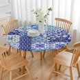 thumbnail image 3 of Floral Bohemian Round Table Cover Stretch Fit, 52-56 Inch Elastic Edge Cloth for Kitchen and Party Decor, 3 of 7