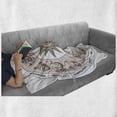 thumbnail image 6 of Astrology Soft Flannel Fleece Throw Blanket, Wheel Circle of Zodiac Signs with Sun Seem Image in Center Art Print, Cozy Plush for Indoor and Outdoor Use, 50" x 60", Pale Grey and White, by Ambesonne, 6 of 6