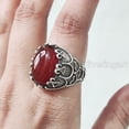 thumbnail image 7 of Red Onyx Mans Ring, Natural Red Onyx Gents Ring, December, Silver Jewelry, 925 Silver Ring, Birthday Gift, Heavy Mens Ring, Arabic Design, Ottoman Style Ring, Christmas, Turkey Mens Signet Ring, 7 of 7