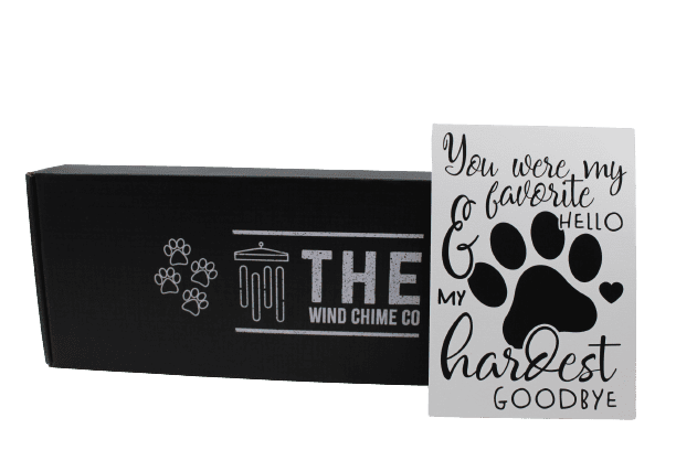 The Wind Chime 32-Inch Black Aluminum Paw Print Pet Memorial Wind Chime, Sympathy Gift