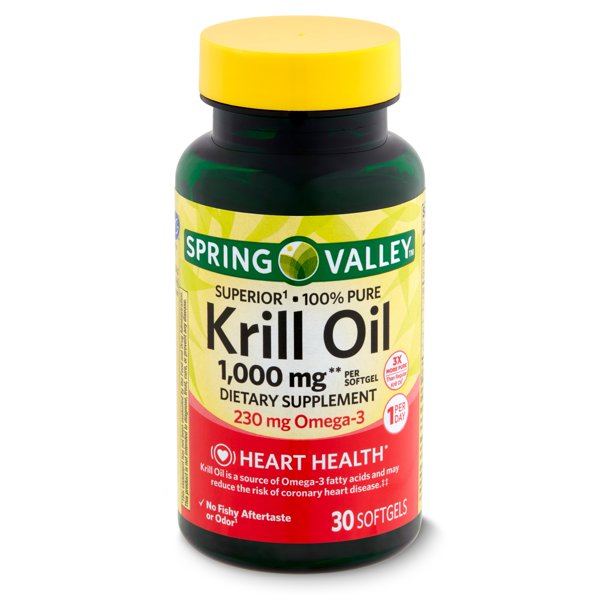 Spring Valley Krill Oil Dietary Supplement, 1,000 mg, 30 count