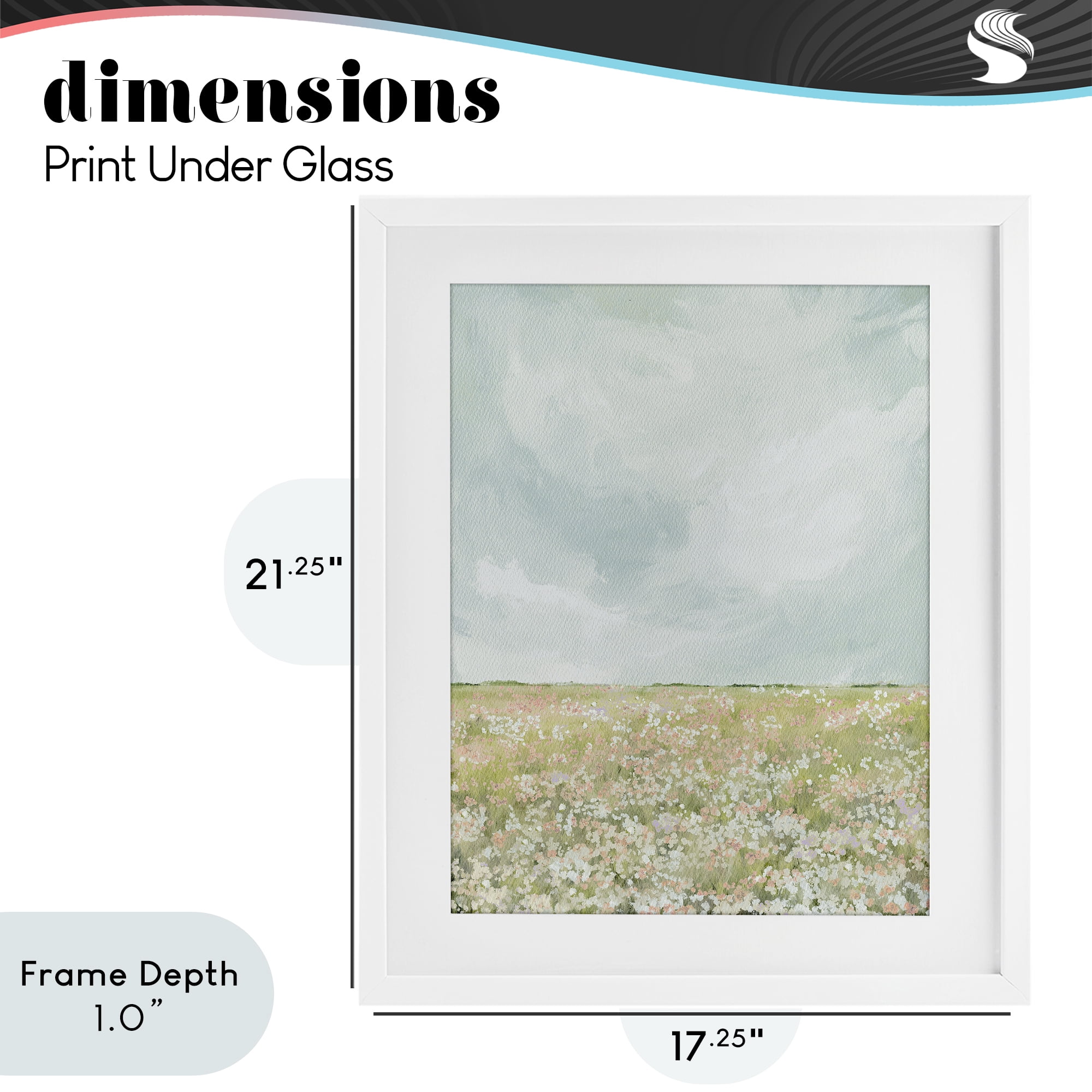 Stupell Industries Budding Field In Spring White Framed Print Under Glass, design by Leah Straatsma