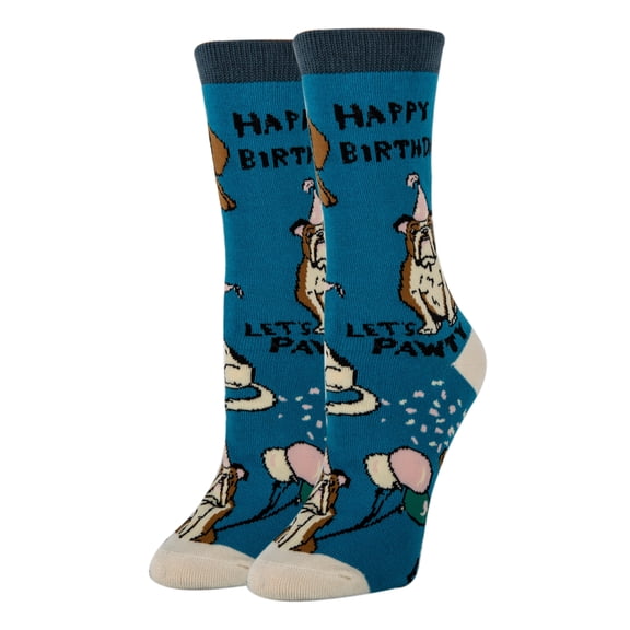 OoohYeah Women’s Funny Saying Crazy Crew Socks, Cool Novelty Comfort Cotton Socks, Happy Pawty