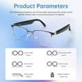 thumbnail image 5 of Wiher Smart Glasses with AI Translation, Bluetooth Audio Sunglasses with Photochromic Lenses, Voice Assistant, Real-Time Translation, Supports 144+ Languages, Great for Business, Travel Silver, 5 of 8