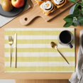 thumbnail image 2 of Yellow Striped Placemats Set of 12, Farmhouse Vintage Stripes Placemats for Dining Table, Place Mats for Kitchen Tabletop, Waterproof Wipeable Dining Table Mats Set, 2 of 9