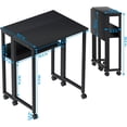 thumbnail image 2 of Folding Desk Small Rolling Desk with Storage Shelf,24.8 inch Foldable Computer Desk with Wheels for Small Space,Easy Assembly,Black, 2 of 10