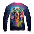 thumbnail image 2 of Hippie Dachshund Portrait oil painting Watercolor Tie-dye Vintage All Over Print 3D Sweatshirt Unisex Merch Wiener Dog Lover Gifts Idea - 00015, 2 of 6