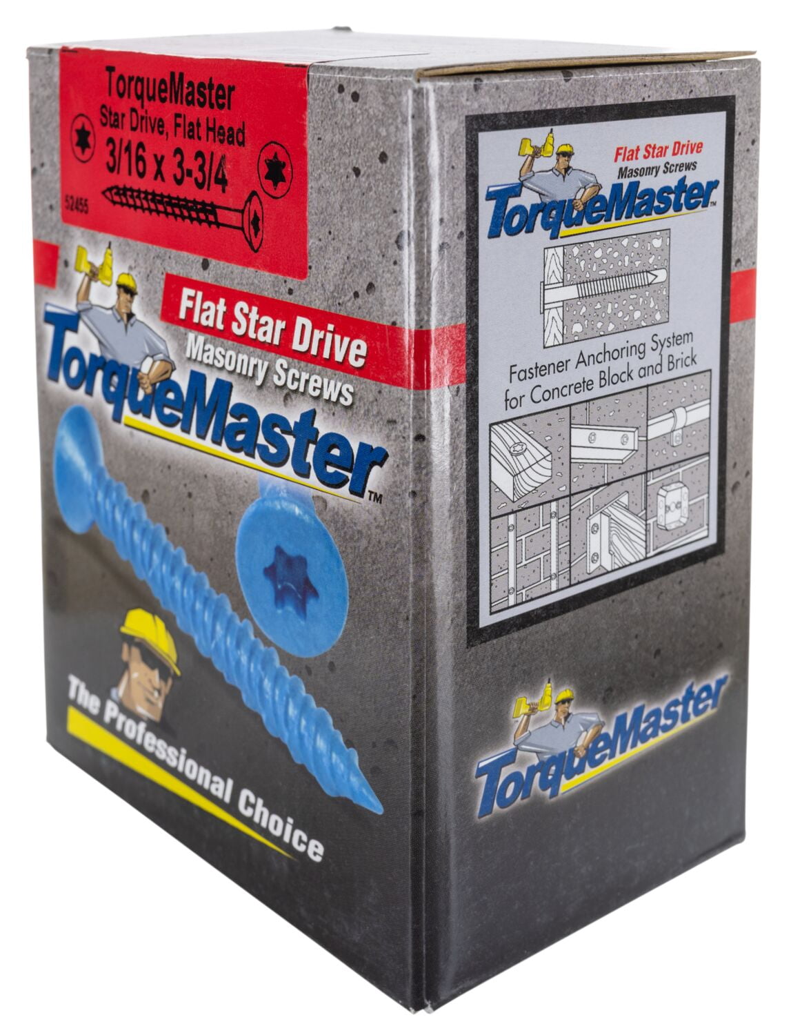 3/16 x 3-3/4 TorqueMaster Flat Head Masonry Screws