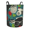 thumbnail image 2 of Bingfone Black Head Woman With Owl Hair Waterproof Foldable Laundry Hamper Bucket With Handles For Storage Bin,Clothes Hamper (Small), 2 of 8