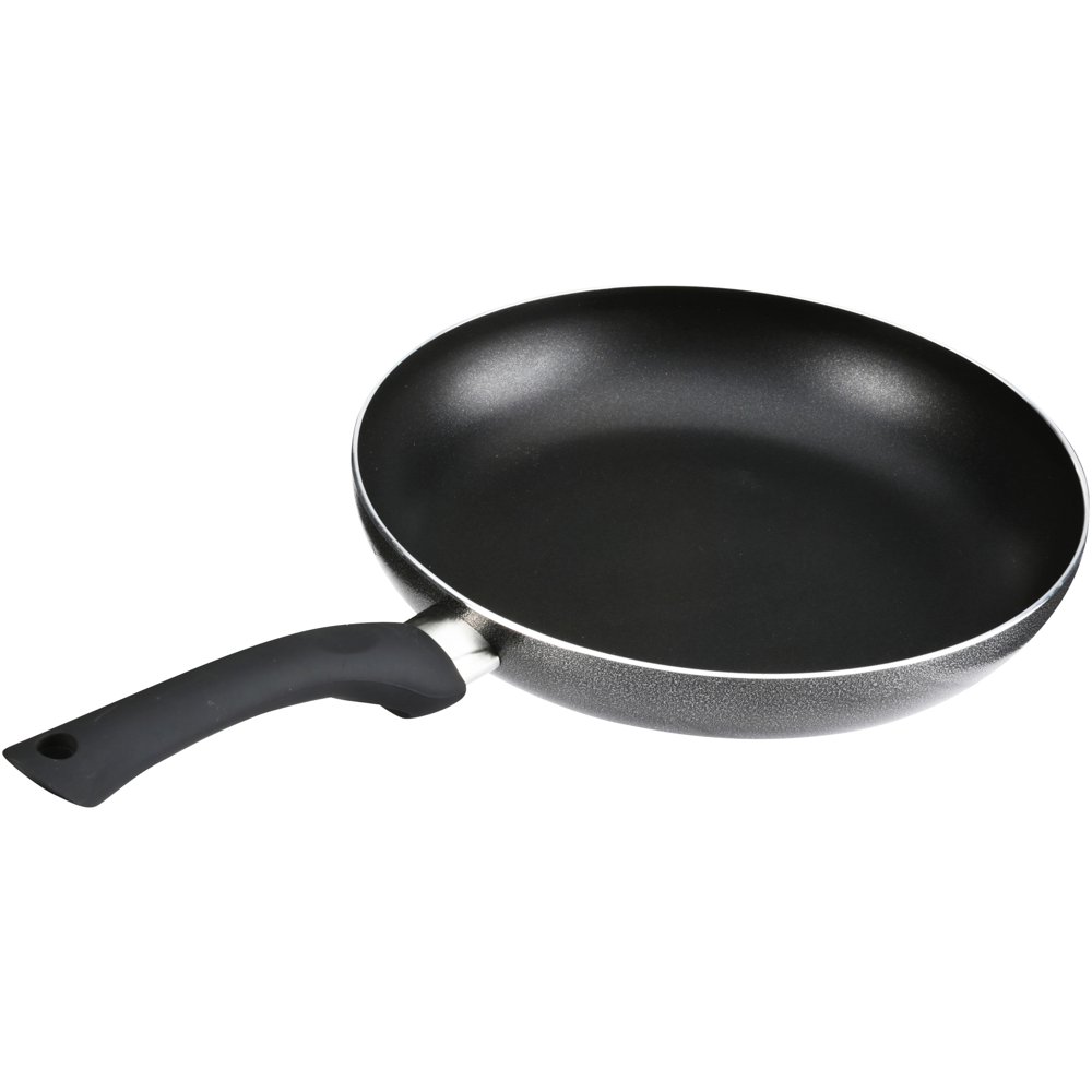 Imusa 8" Aluminum Charcoal Exterior Nonstick Fry Pan with Black Soft