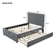 thumbnail image 4 of Linen Upholstered Platform Bed Frame With Headboard And Trundle, Full, 4 of 9