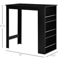 thumbnail image 3 of Black Modern Bar Table With 3 Storage Shelves For Kitchen, Dining And Living Areas Counter Height By 3 Shelves, Multi, 3 of 4
